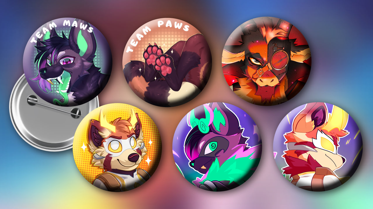 "Duality in FluffCity" 6-badges pack