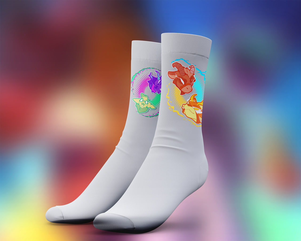 "Paws of Heroes, Heart of Villain" Pair of Socks