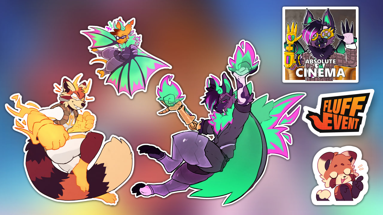 "FluffCity: The Action Pack!" 6-stickers pack